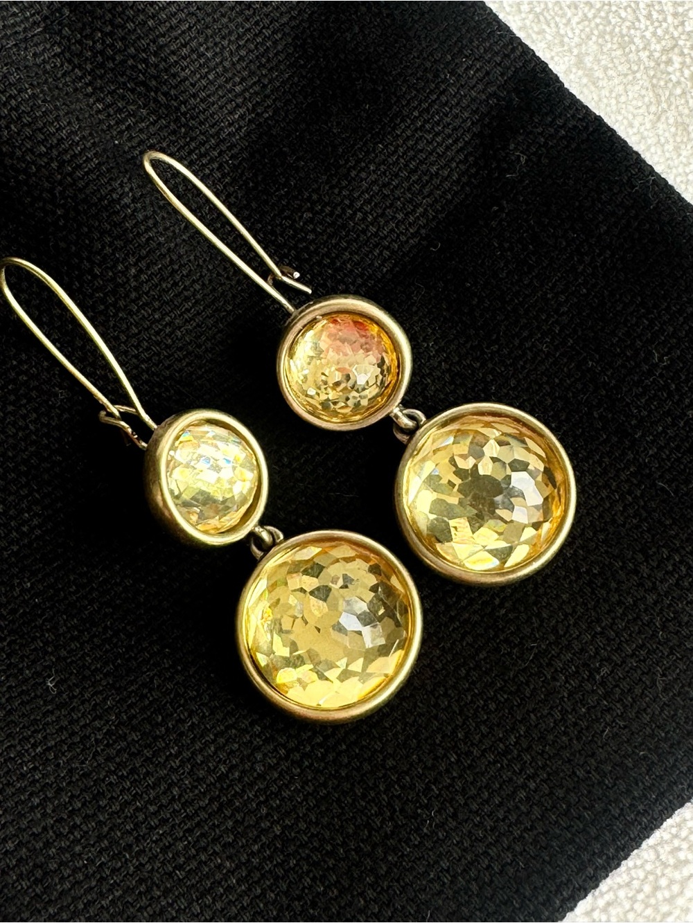 Kenneth Cole Gold-Tone Yellow Crystal Drop Earrings